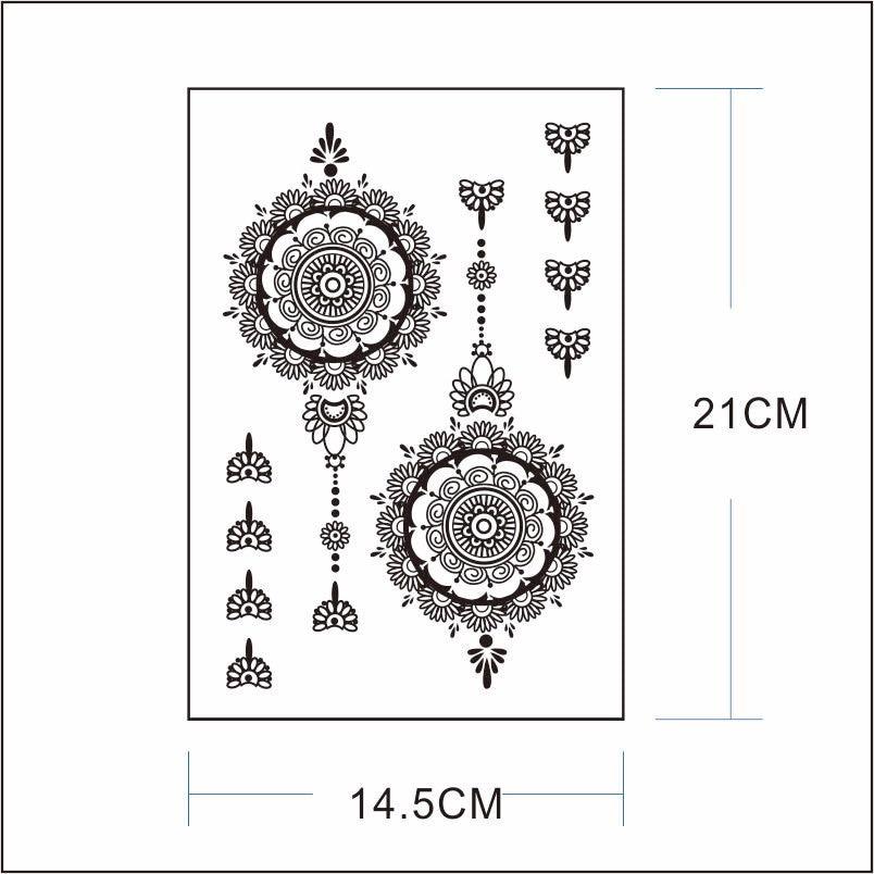 Tatouage temporaire classique marron et noir pour mains et corps autocollants tatouages de luxe noirs pour femmes filles