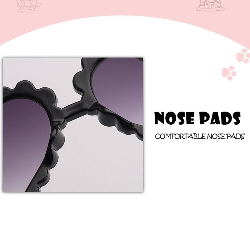 Lunettes de Soleil Cœur Classiques à la Mode pour Enfants, Design Fleur Personnalisé, Adorables, Bloquent 90% des Rayons UVB et UVA, Forme Cœur Surdimensionnée