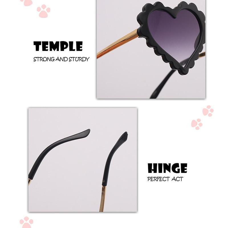 Lunettes de Soleil Cœur Classiques à la Mode pour Enfants, Design Fleur Personnalisé, Adorables, Bloquent 90% des Rayons UVB et UVA, Forme Cœur Surdimensionnée