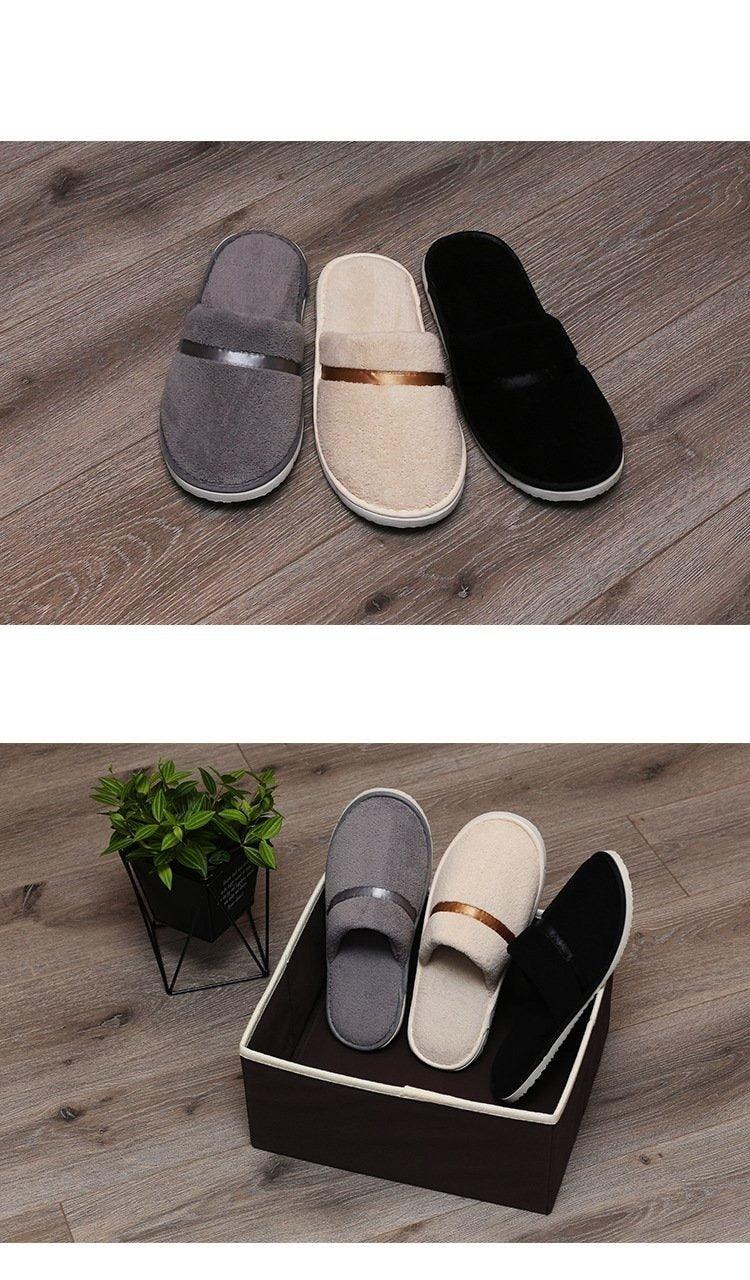 Pantoufles confortables classiques en peluche étoiles épaississantes antidérapantes pour chambre d'hôtel, pantoufles de maison pour femmes, pantoufles de chambre pour femmes, chaudes, douces, unisexe, pour intérieur et extérieur