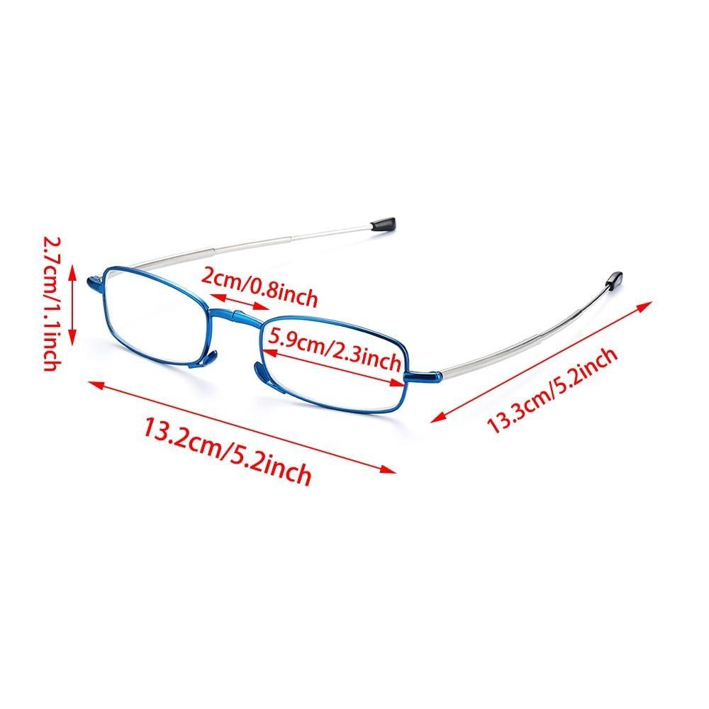 Lunettes de lecture pliables classiques et stylées avec étui pour hommes et femmes, lunettes à rotation télescopique, étui à lunettes inclus, lunettes de lecture anti-lumière bleue pliables, petites lunettes de lecture pliables pour hommes et femmes