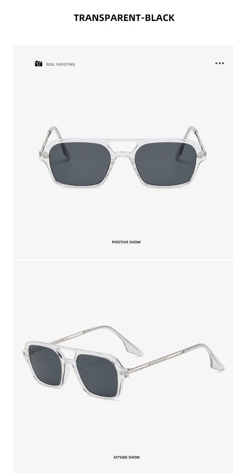 Lunettes de soleil polarisées carrées pour femmes, style rétro, double pont, tendance classique rose dégradé, pour hommes et femmes