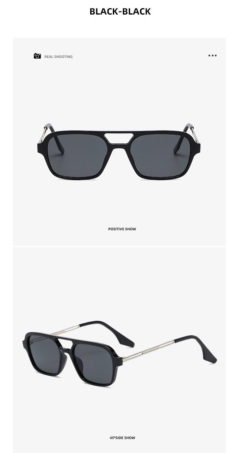 Lunettes de soleil polarisées carrées pour femmes, style rétro, double pont, tendance classique rose dégradé, pour hommes et femmes