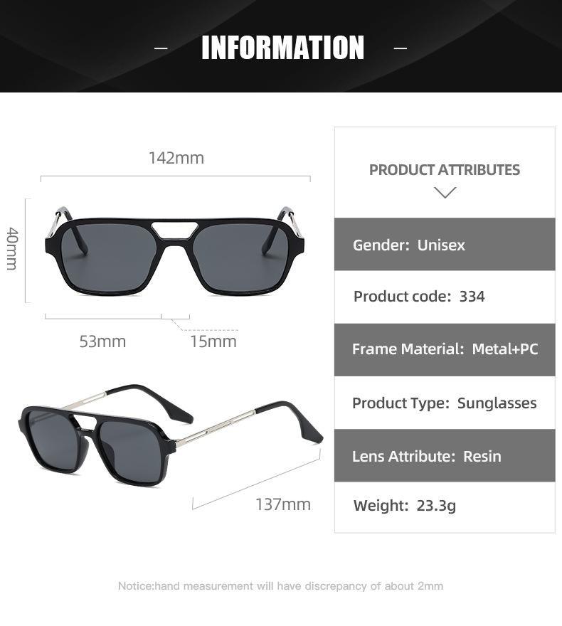 Lunettes de soleil polarisées carrées pour femmes, style rétro, double pont, tendance classique rose dégradé, pour hommes et femmes