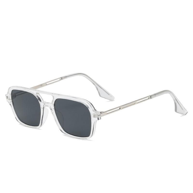 Lunettes de soleil polarisées carrées pour femmes, style rétro, double pont, tendance classique rose dégradé, pour hommes et femmes