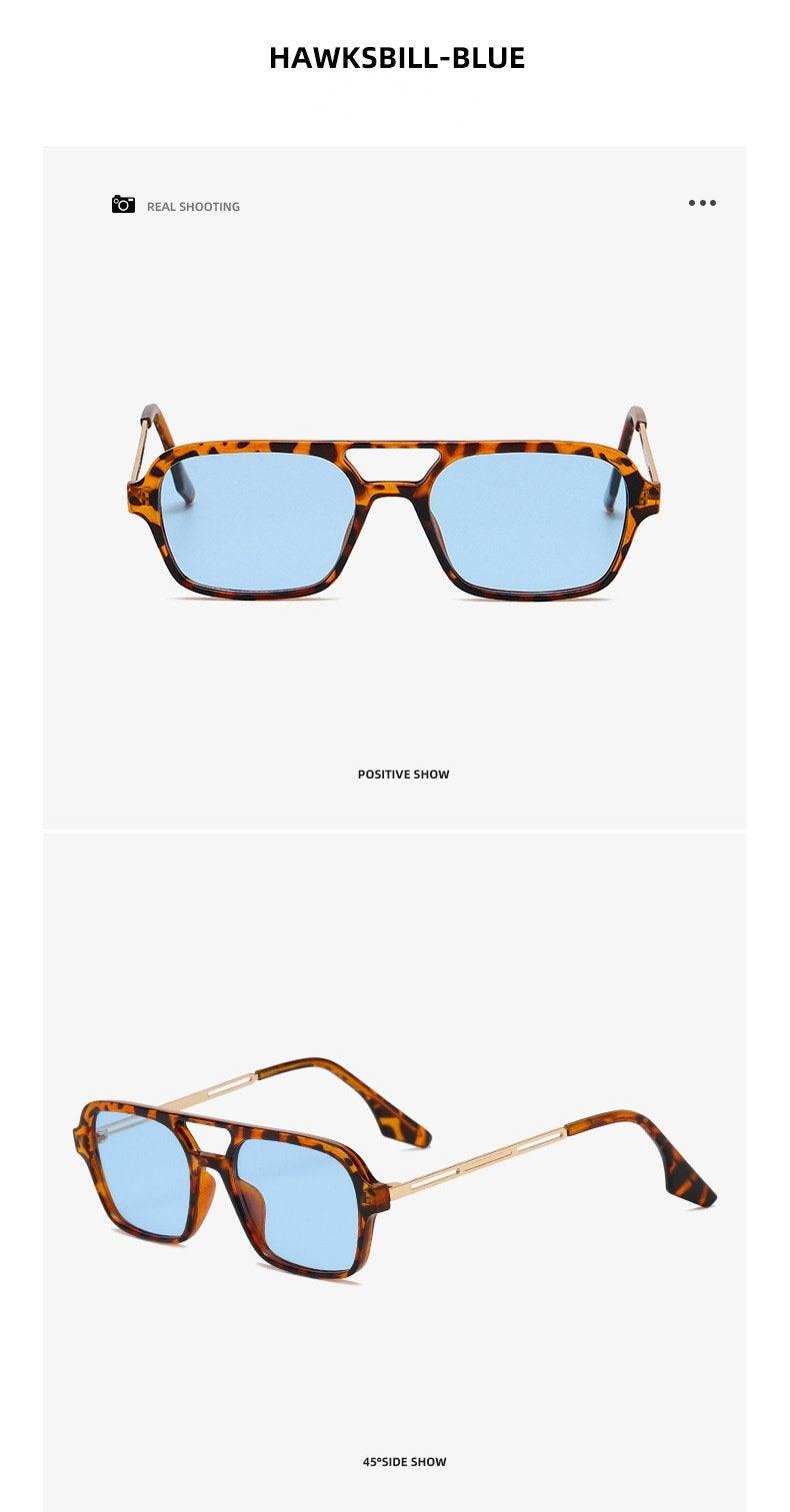 Lunettes de soleil polarisées carrées pour femmes, style rétro, double pont, tendance classique rose dégradé, pour hommes et femmes
