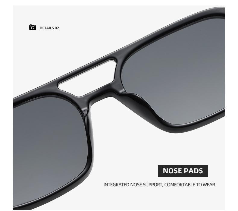 Lunettes de soleil polarisées carrées pour femmes, style rétro, double pont, tendance classique rose dégradé, pour hommes et femmes