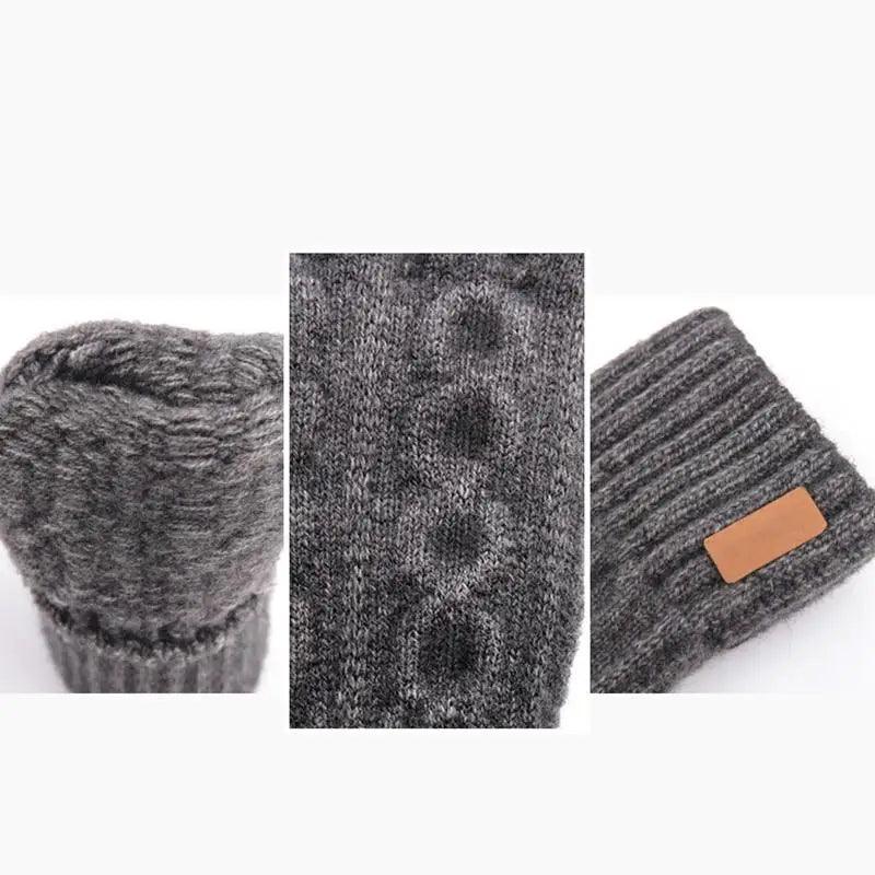 Gants d'hiver tricotés classiques sans doigts unisexe pour hommes et femmes, gants de cyclisme rétro doux et extensibles chauds à demi-doigts