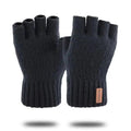 Gants d'hiver tricotés classiques sans doigts unisexe pour hommes et femmes, gants de cyclisme rétro doux et extensibles chauds à demi-doigts
