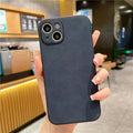 Coque en cuir classique pour iPhone, texture mate, pour iPhone 13 12 11 Pro Max XS Max XR X 7 8 Plus 14Pro, coque arrière souple de luxe antichoc