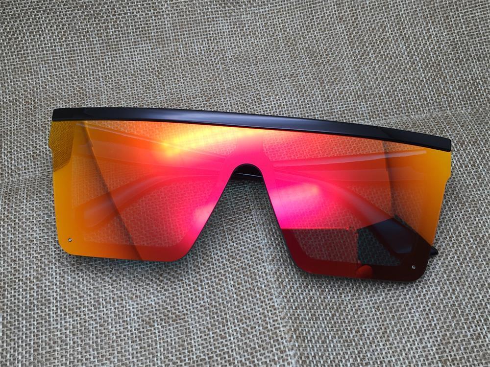 Lunettes de soleil classiques noires grandes pour hommes et femmes, nouveau design tendance, miroir rose carré, lunettes de soleil oversize carrées pour femmes et hommes