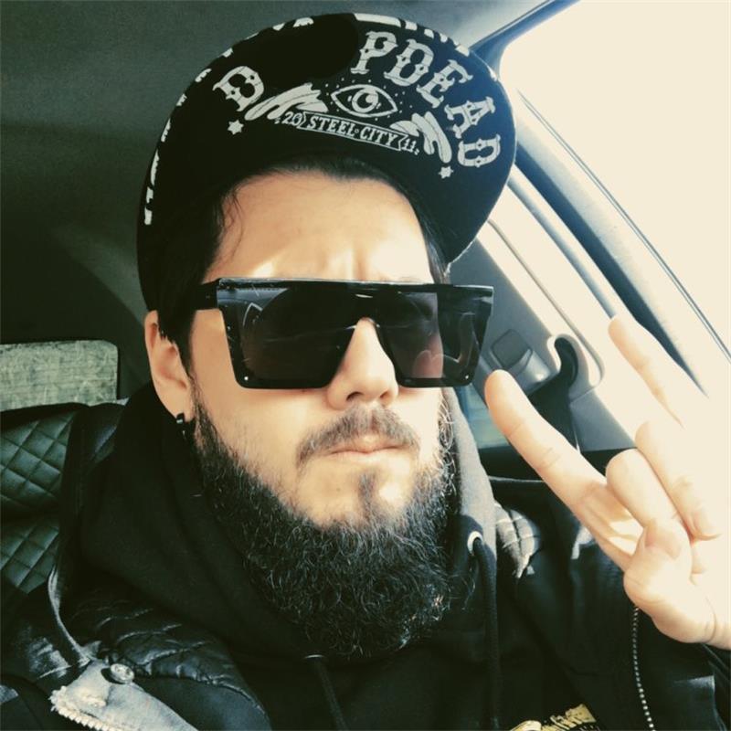 Lunettes de soleil classiques noires grandes pour hommes et femmes, nouveau design tendance, miroir rose carré, lunettes de soleil oversize carrées pour femmes et hommes