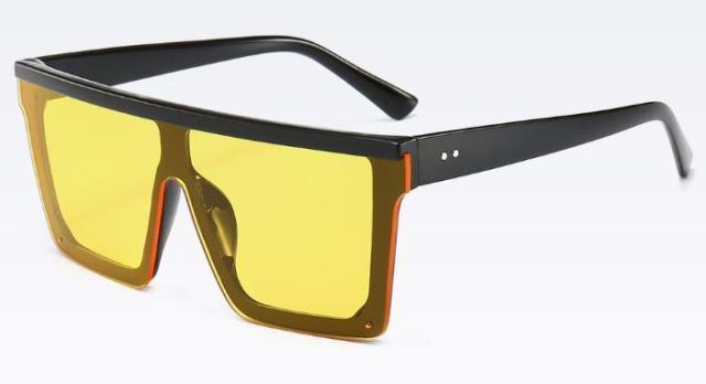 Lunettes de soleil classiques noires grandes pour hommes et femmes, nouveau design tendance, miroir rose carré, lunettes de soleil oversize carrées pour femmes et hommes