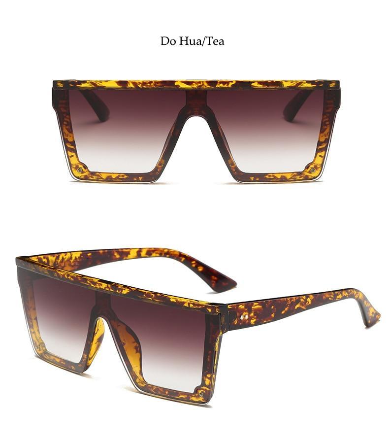 Lunettes de soleil classiques noires grandes pour hommes et femmes, nouveau design tendance, miroir rose carré, lunettes de soleil oversize carrées pour femmes et hommes