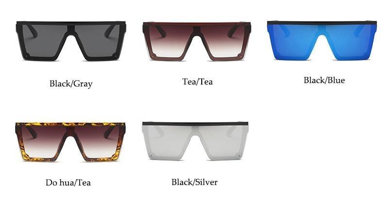 Lunettes de soleil classiques noires grandes pour hommes et femmes, nouveau design tendance, miroir rose carré, lunettes de soleil oversize carrées pour femmes et hommes