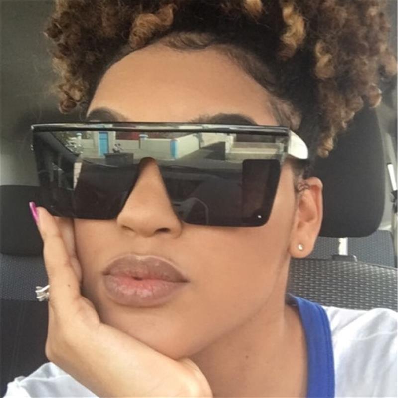 Lunettes de soleil classiques noires grandes pour hommes et femmes, nouveau design tendance, miroir rose carré, lunettes de soleil oversize carrées pour femmes et hommes
