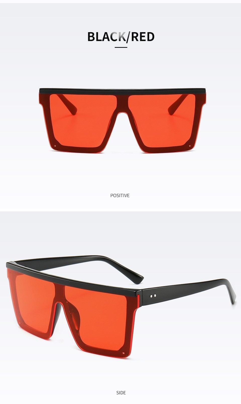 Lunettes de soleil classiques noires grandes pour hommes et femmes, nouveau design tendance, miroir rose carré, lunettes de soleil oversize carrées pour femmes et hommes