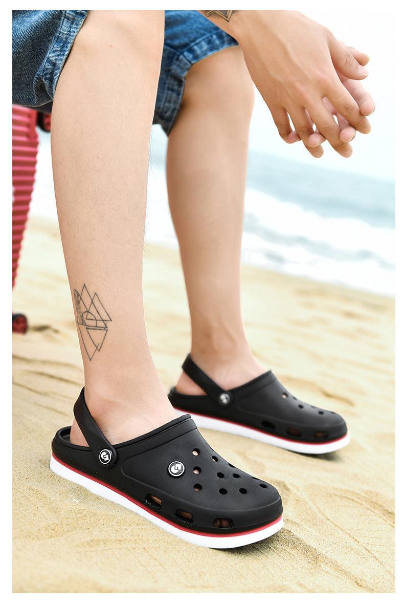 Sabots Classiques pour Hommes Chaussons à Semelle Souple Sabots de Plage Tendance Sandales pour Hommes Confortables Respirantes à Lanière Cheville Antidérapantes Chaussures d'Eau Décontractées Sandales de Douche de Plage Chaussons d'Été