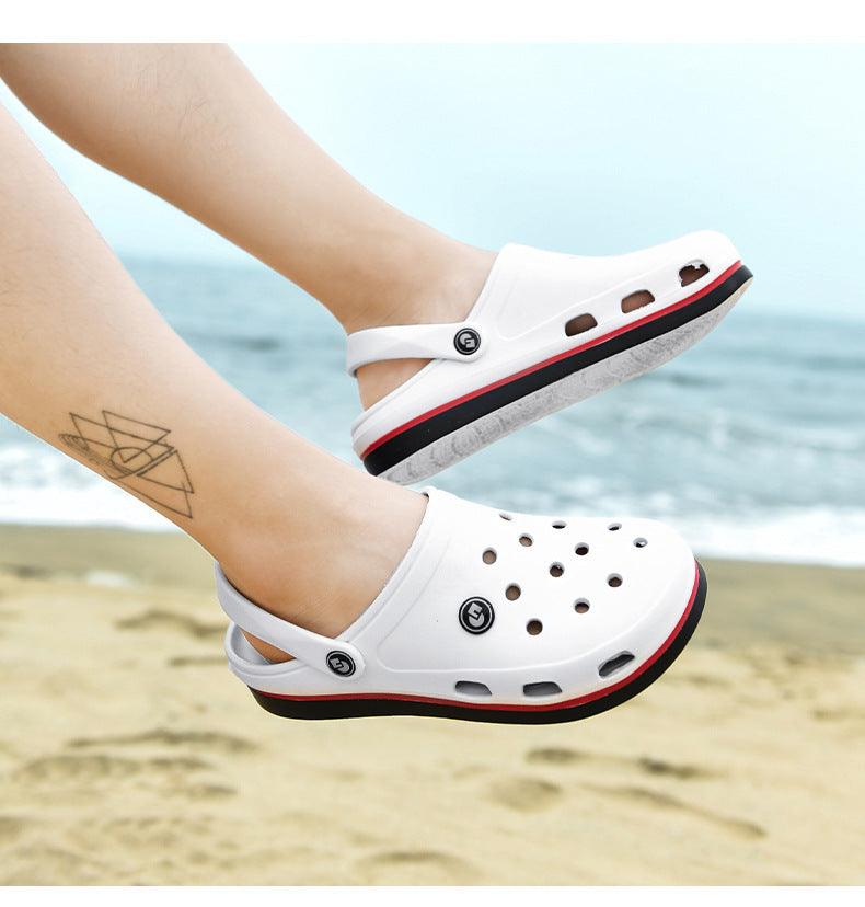 Sabots Classiques pour Hommes Chaussons à Semelle Souple Sabots de Plage Tendance Sandales pour Hommes Confortables Respirantes à Lanière Cheville Antidérapantes Chaussures d'Eau Décontractées Sandales de Douche de Plage Chaussons d'Été