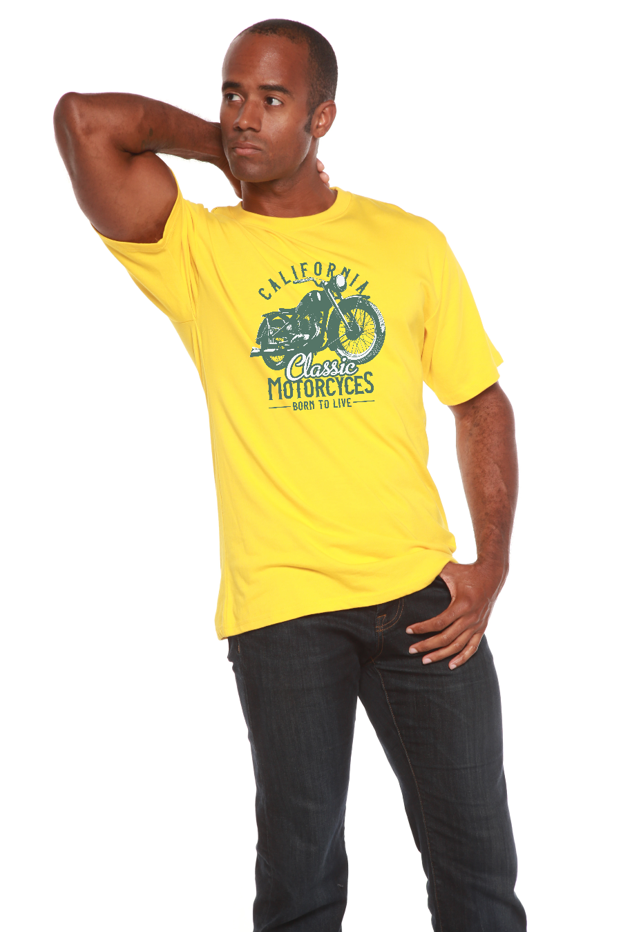 T-shirt graphique classique à manches courtes en viscose de bambou et coton biologique pour homme