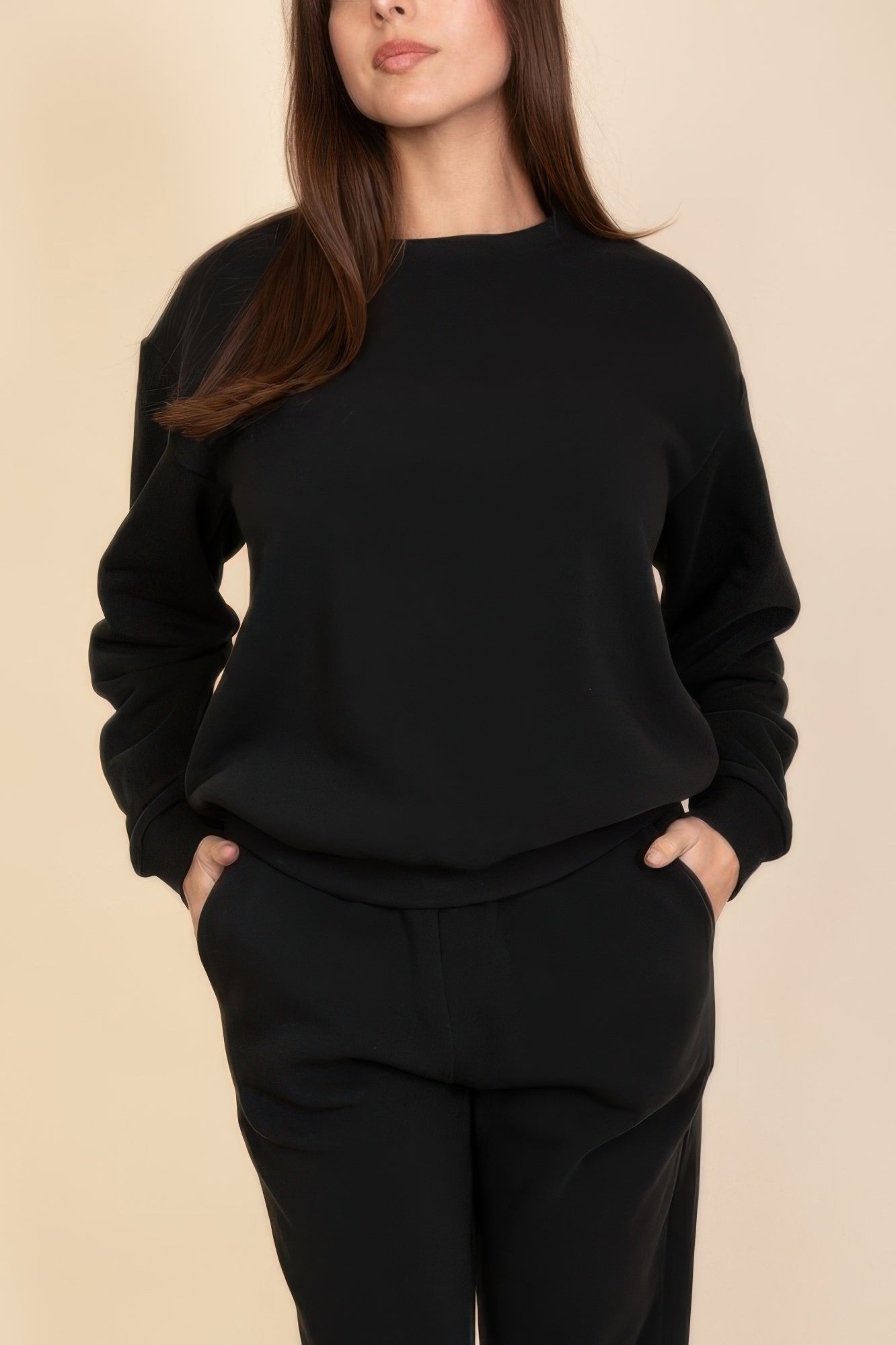 Pull en polaire col rond classique