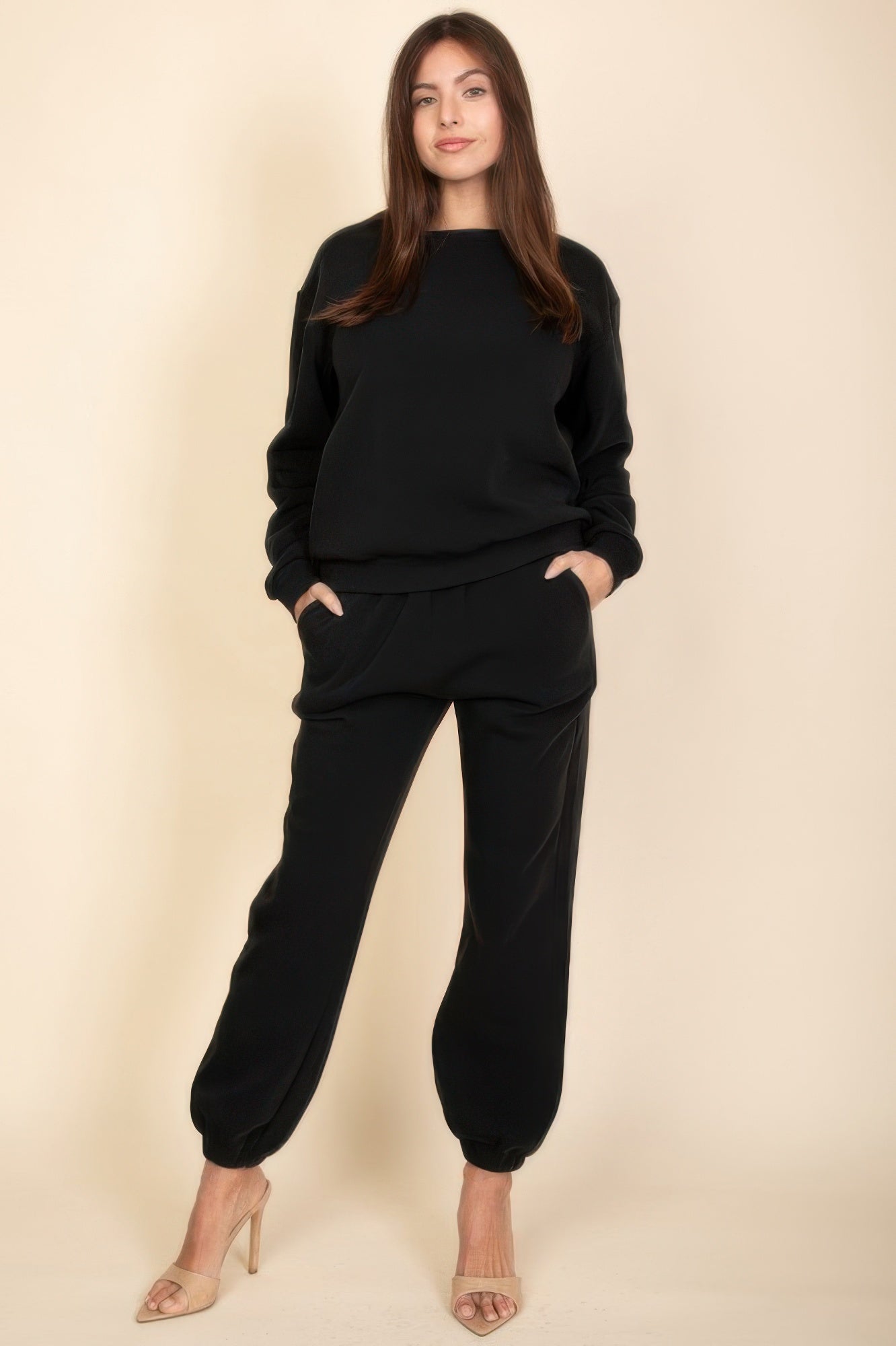 Pull en polaire col rond classique