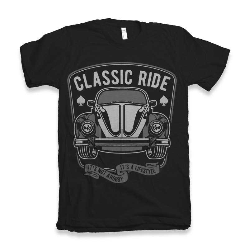 T-shirt à manches courtes à motif pour homme en viscose de bambou et coton biologique Classic Ride