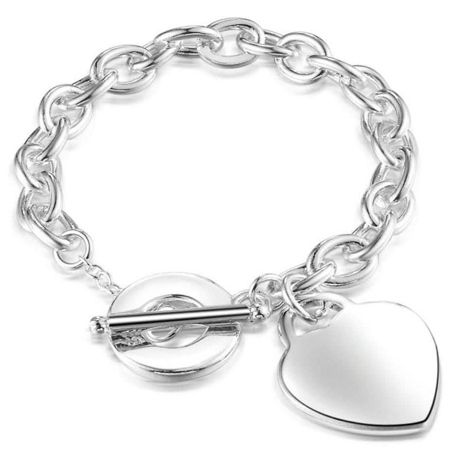 Bracelet cœur à fermoir toggle classique