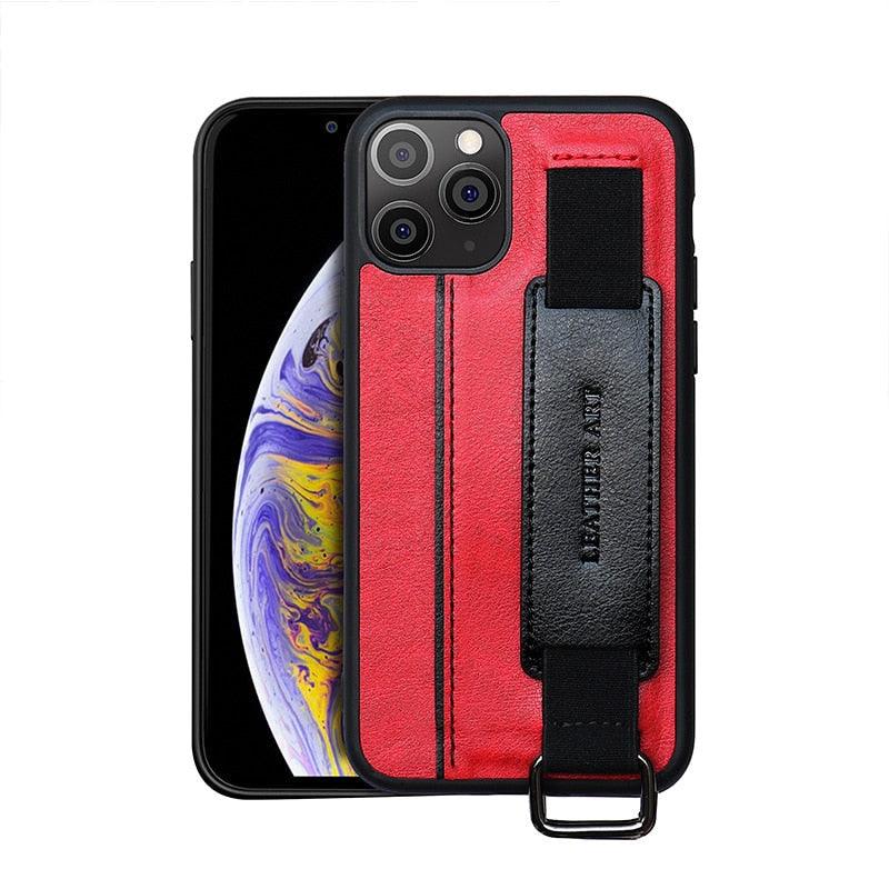 Classic Vintage Design Leather Belt Style With Strap Case for iPhone 14 13 12 Mini 11 Pro Max XS XR Max 8 7 6S Plus PU Leather Wristband Card Holder Full Cover Business Simple Iphone Case For Men And Women