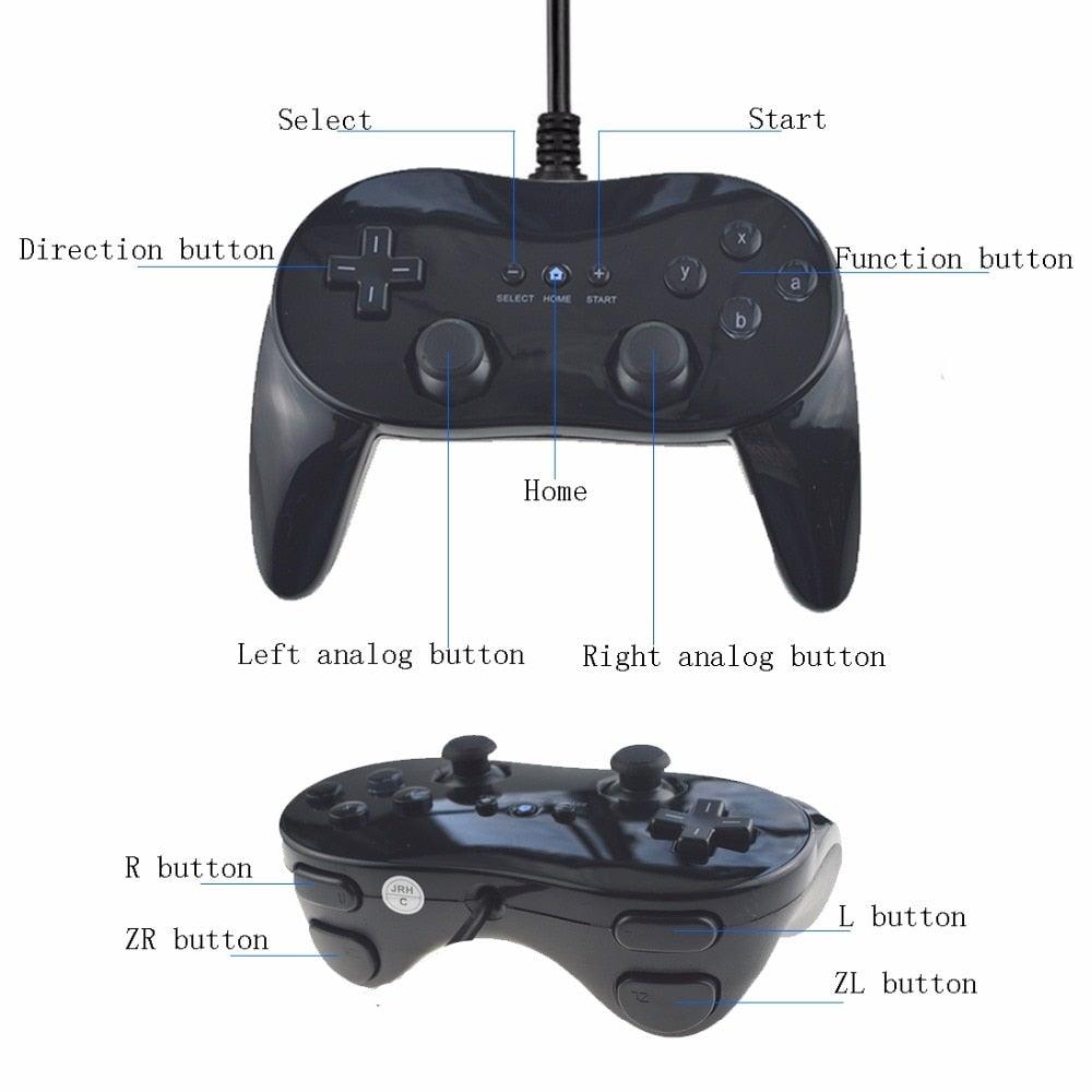 Manette de jeu filaire classique blanche et noire compatible avec les PC portables