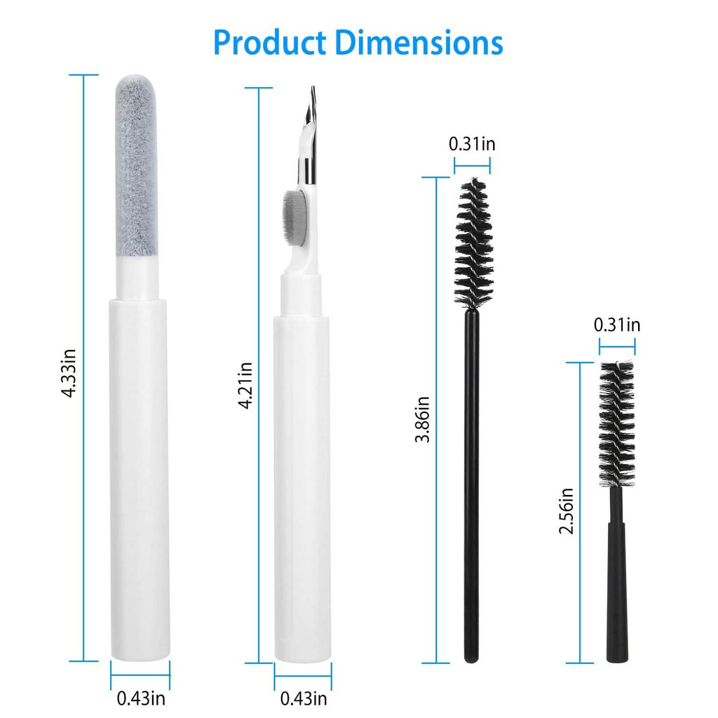 Kit de Nettoyage pour AirPods, Boîtier de Charge, Appareil Photo, Stylo de Nettoyage pour Téléphone, Brosse Anti-Peluche Longue et Courte