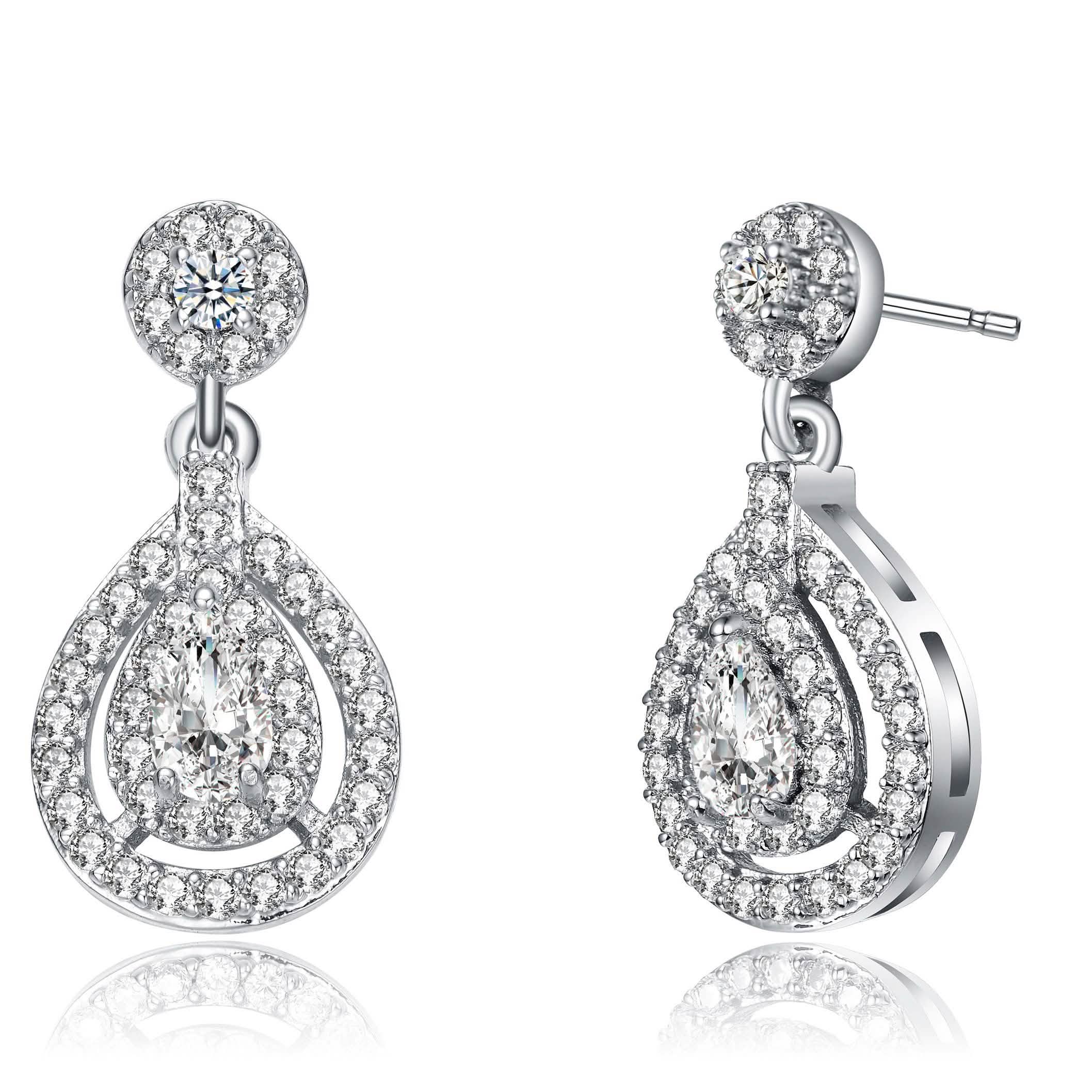 Boucles d'oreilles pendantes Poire claire