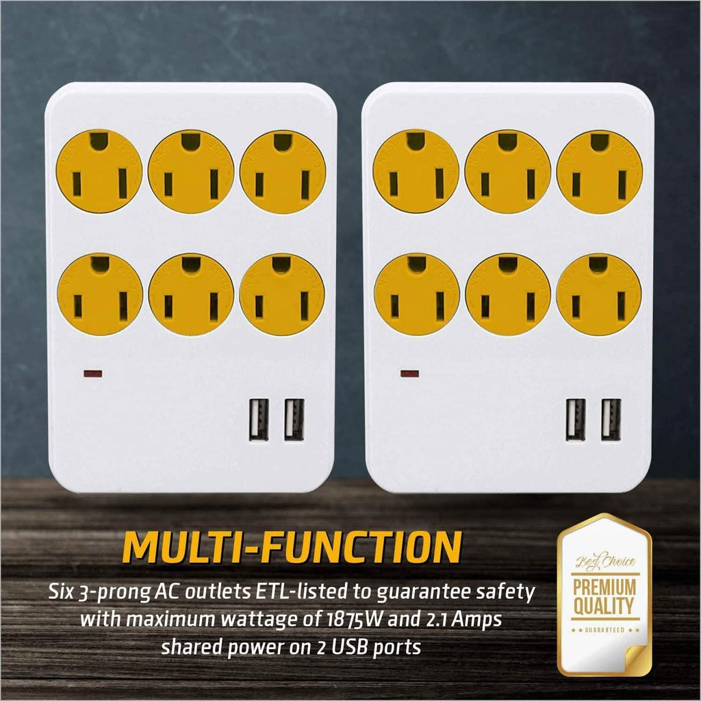 Multiprise 6 prises ClearMax avec 2 ports USB
