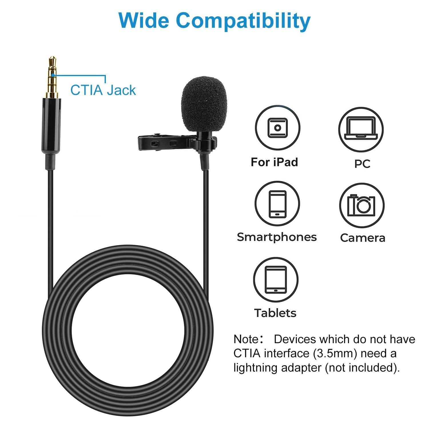 Microphone-cravate mains libres à clip