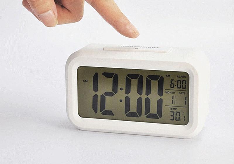 Horloge LED en bois, réveil, montre en bois, nouvelle version, horloge de bureau numérique, luminosité réglable, heure d'alarme, affiche l'heure, la date, la température, la table, contrôle vocal, horloge de bureau électronique numérique en bois
