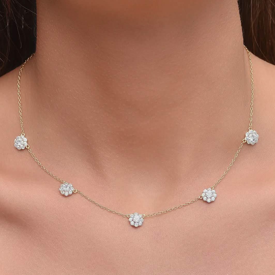 Collier ras-du-cou Fleurs en grappe