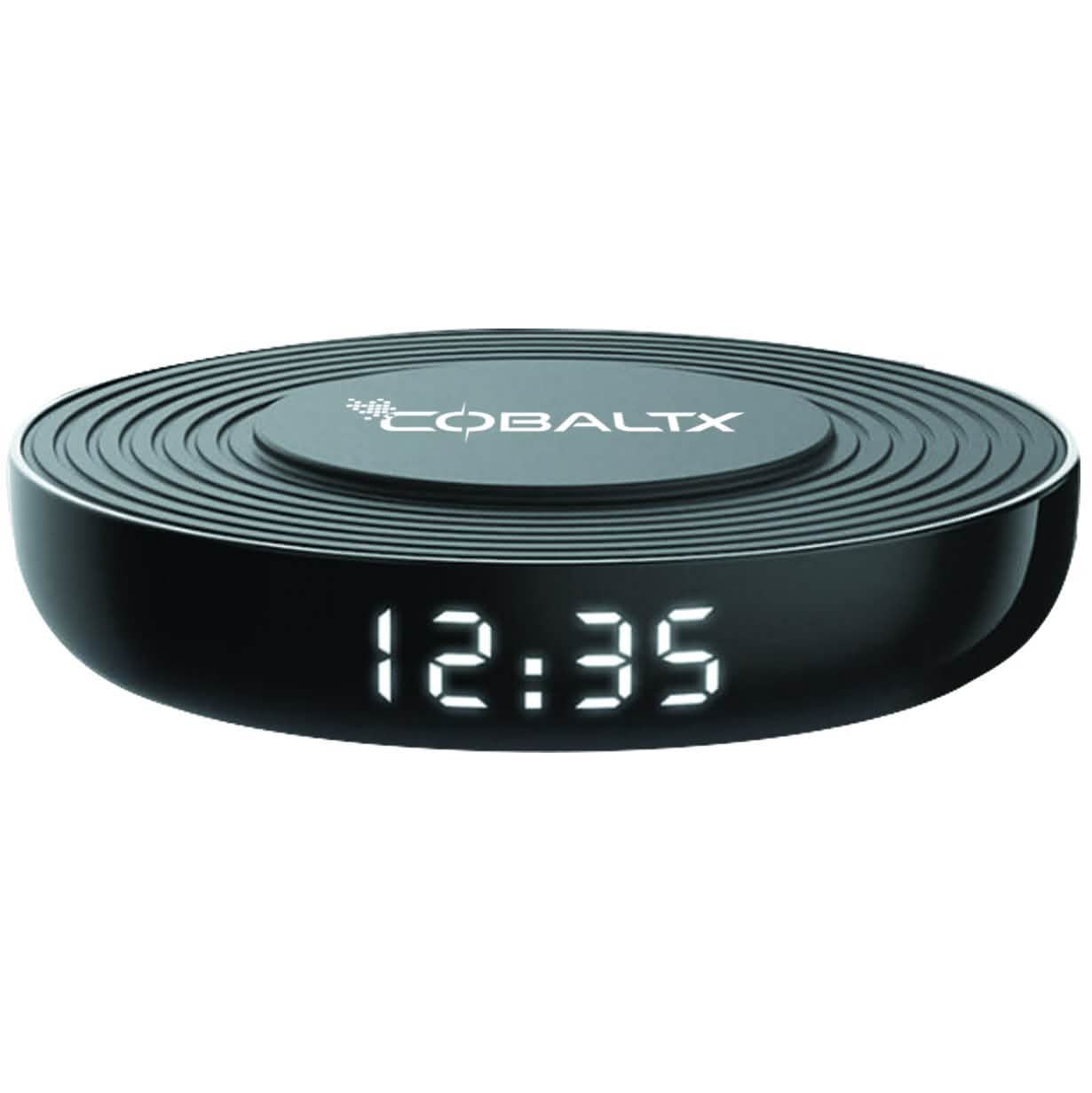 Socle de charge sans fil certifié Qi CobaltX avec horloge numérique