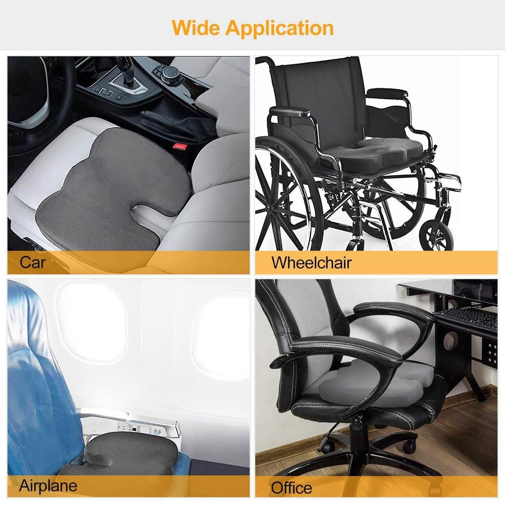 Coussin d'assise orthopédique en mousse à mémoire de forme pour coccyx