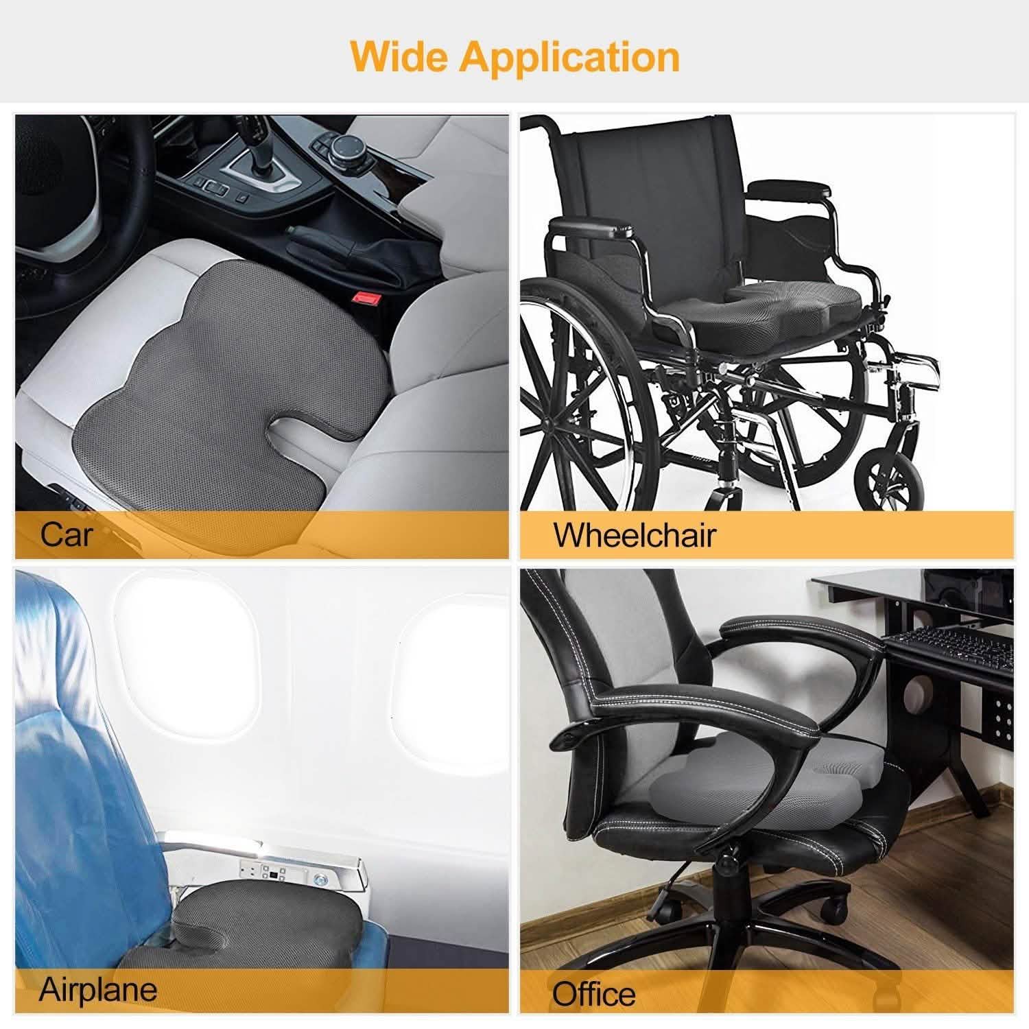 Coussin d'assise orthopédique en mousse à mémoire de forme pour coccyx