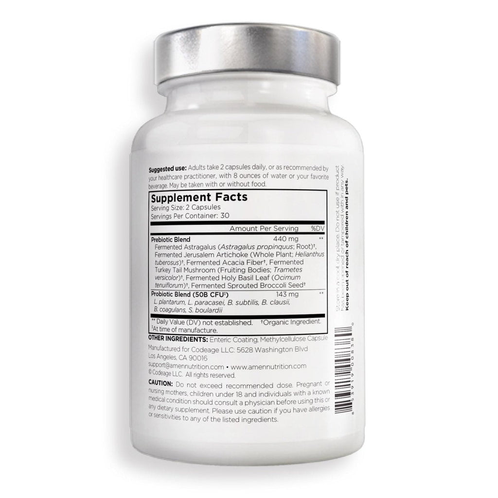 Codeage - Amen SBO Probiotique avec Prébiotiques - 60 Gélule(s) Végétale(s)