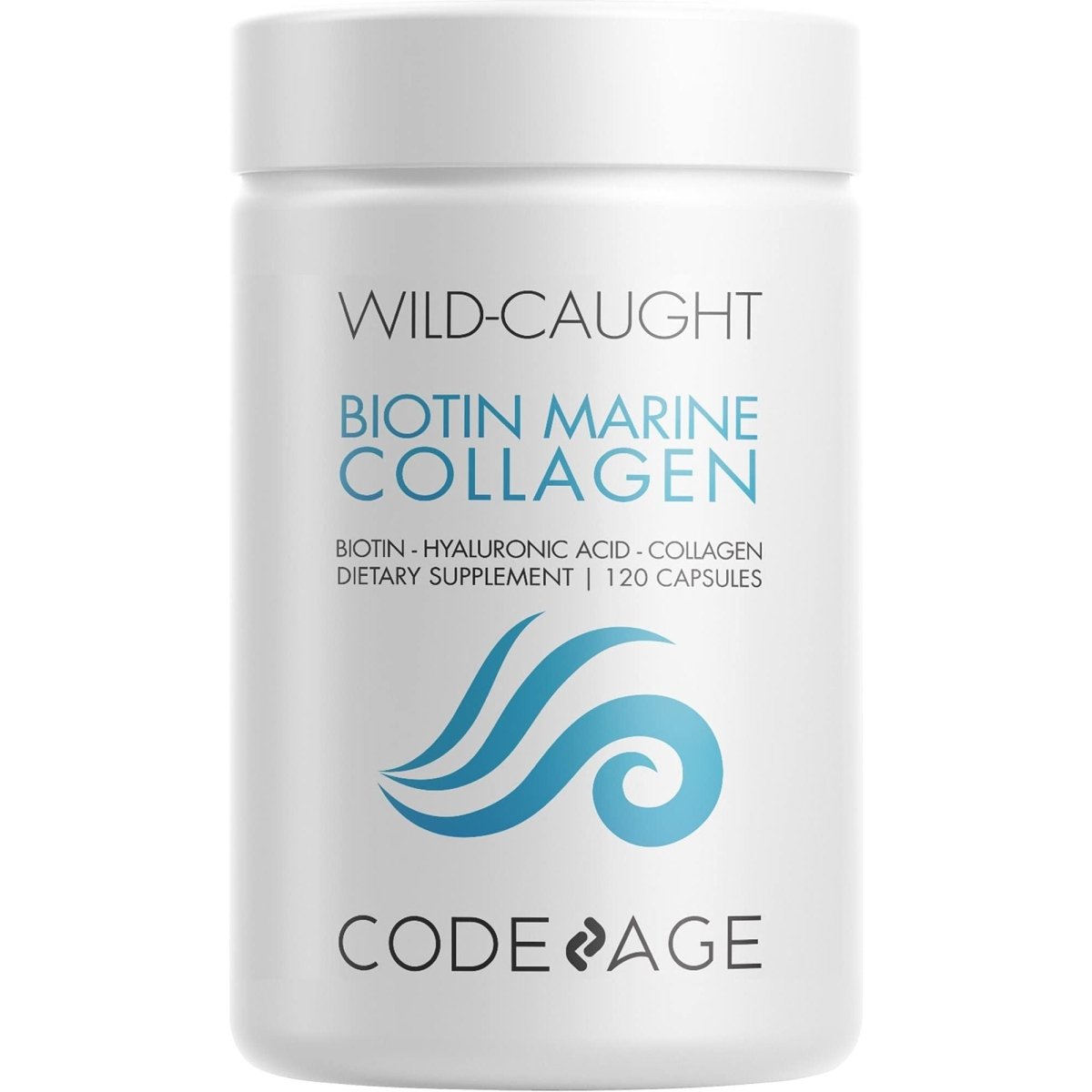 Codeage - Collagène Marin Biotine Types I et III Pêche Sauvage - 120 Gélules