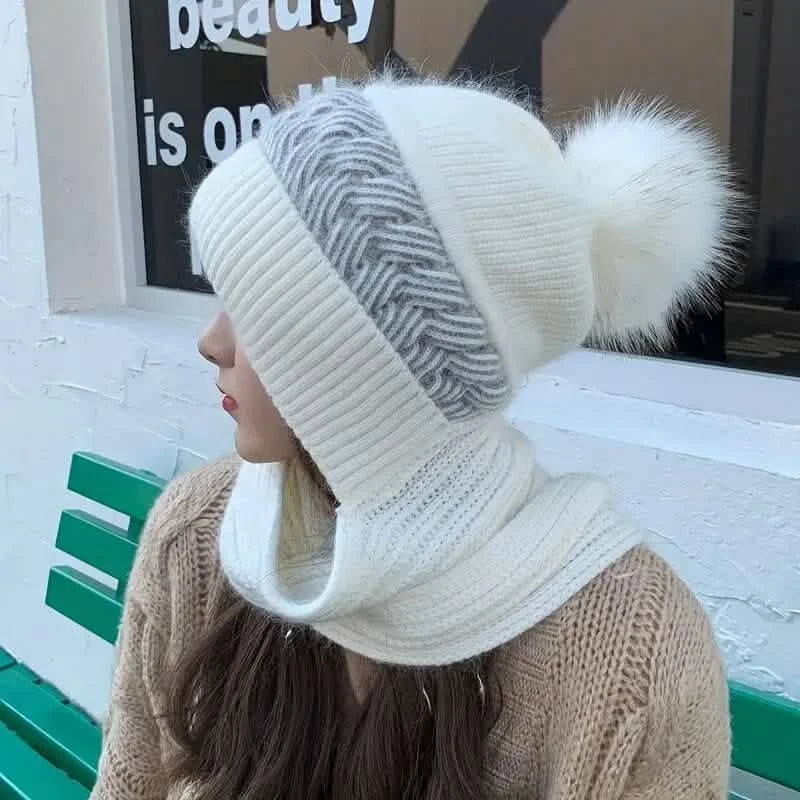 Bonnet chaud anti-froid avec pompon classique, écharpe à capuche, bonnets en tricot élastique, bonnets chauds
