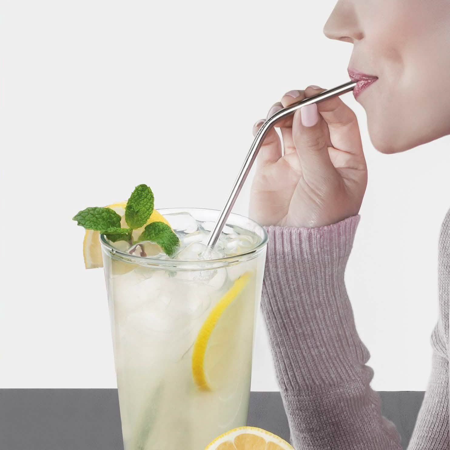 Paille à boire rétractable, portable et réutilisable en acier inoxydable avec étui