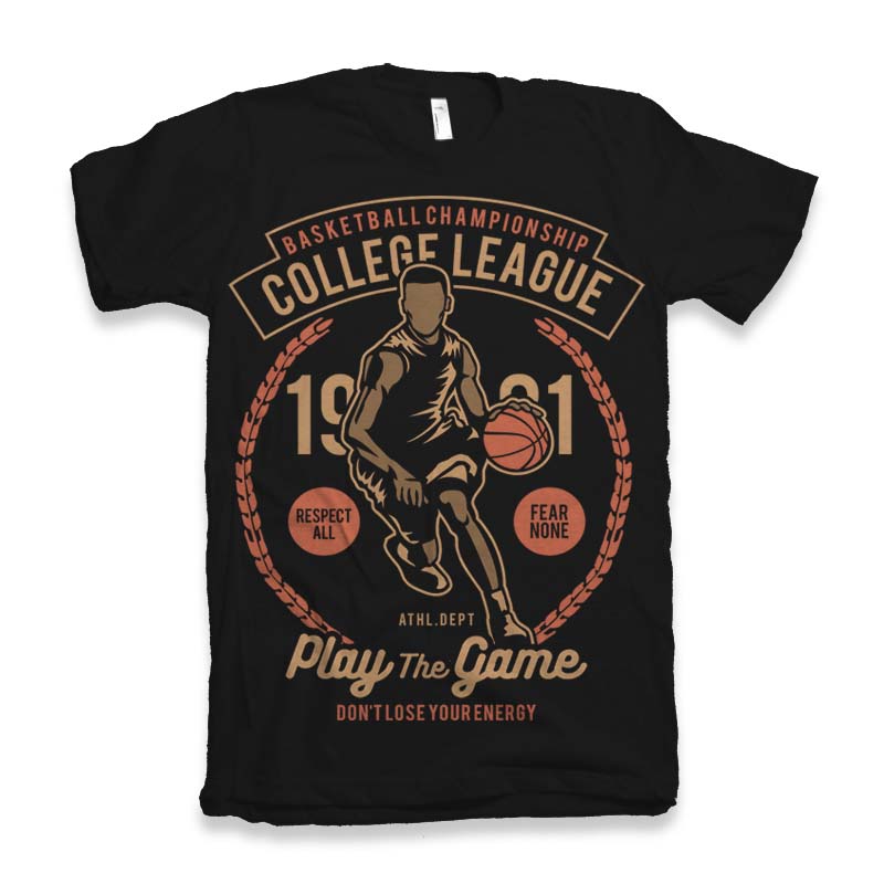 T-shirt graphique à manches courtes pour homme en viscose de bambou/coton biologique College League