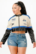 Veste courte colorblock