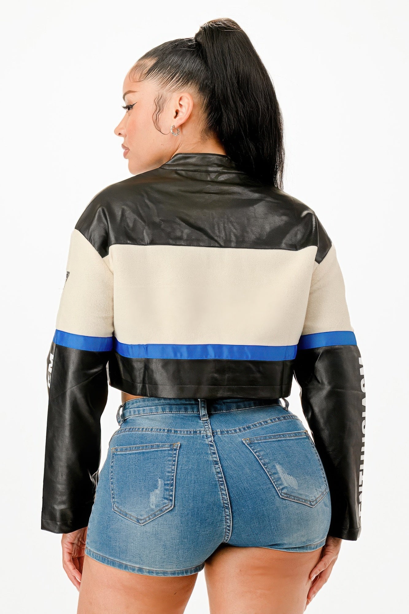 Veste courte colorblock