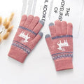 Gants Chaleureux et Confortables Imprimés Cerf de Noël Coloré pour Hommes et Femmes - Mignons Gants Mi-saison Doux à Doigts Complets Design Unisexe Élégant