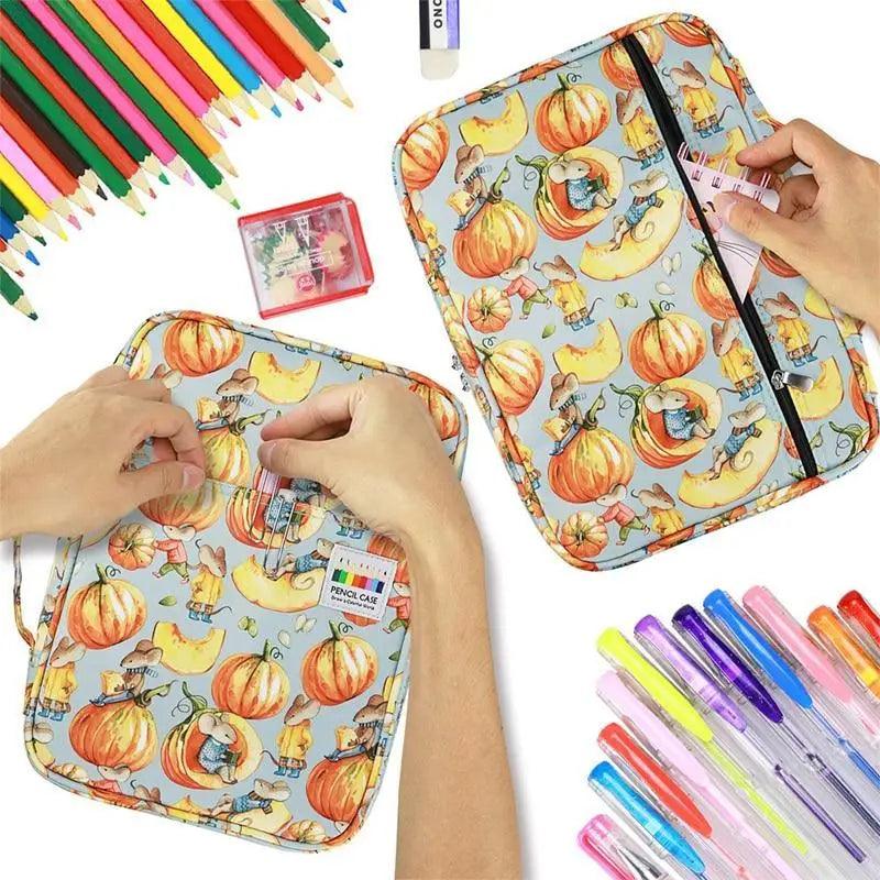 Trousse à Crayons Grande Capacité Colorée Organisateur Portable Multicouche Grande Trousse
