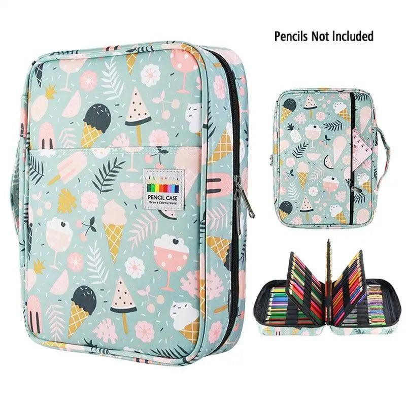 Trousse à Crayons Grande Capacité Colorée Organisateur Portable Multicouche Grande Trousse