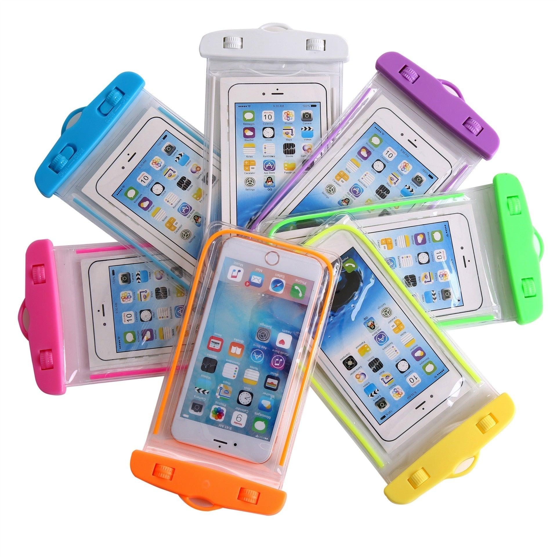 Pochette Colorée Universelle Étanche pour Téléphones Portables Utile Anti-chute Pratique Légère Sacs Portables en Plastique Pochette Sous-marine Étanche pour Coque de Téléphone Portable et Cordon 3.5 - 6 pouces